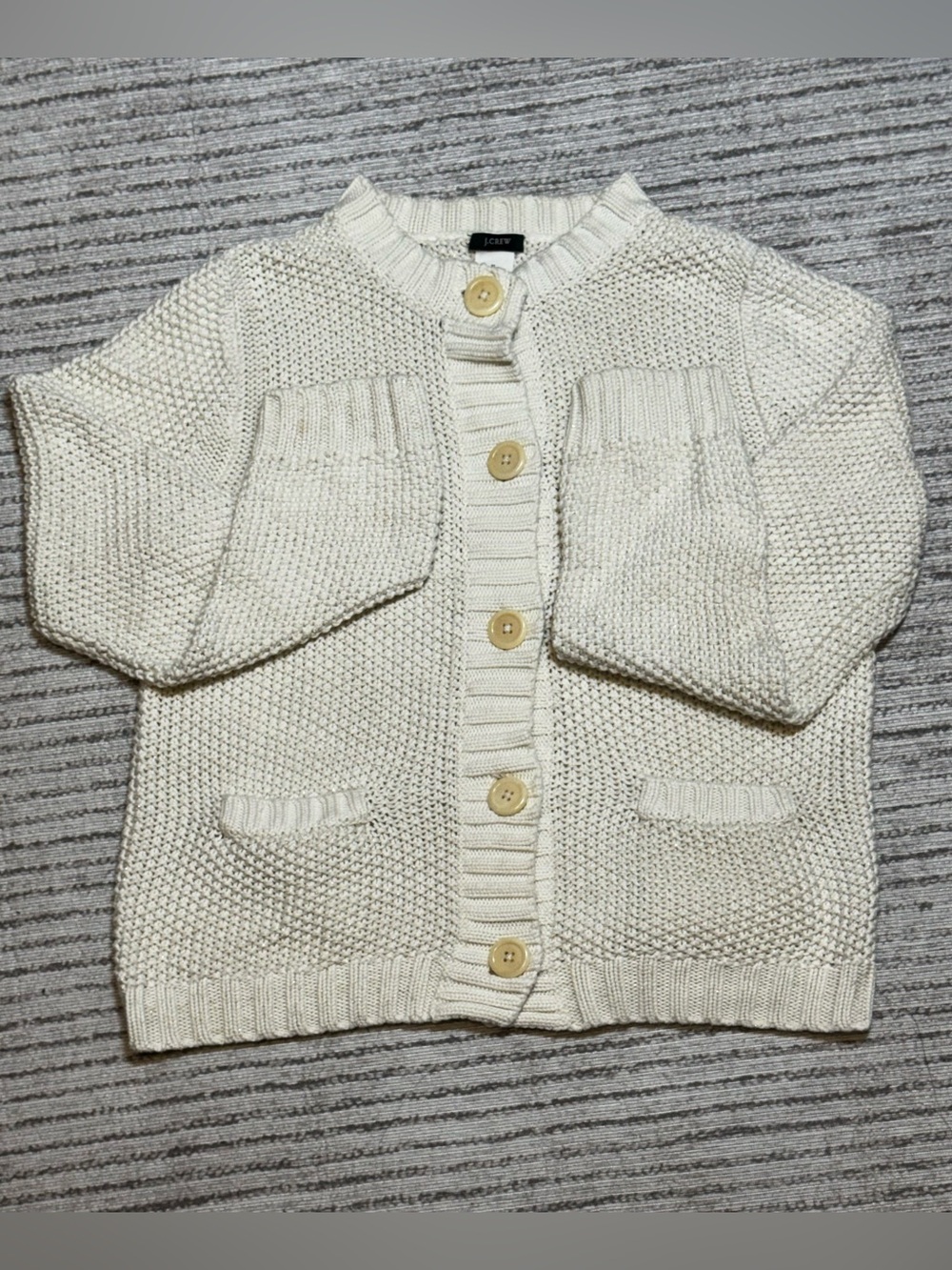 J.Crew Chunky Knit Button Front Cardigan Women’s XL Cream Sweater